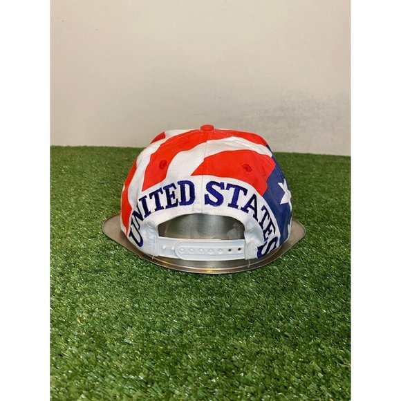Vintage USA hat cap snap back mens all over print global caps block head - Picture 5 of 9